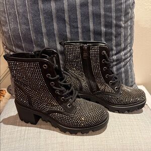 Madden Girl Black Studded Women's Boots Size 6